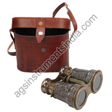 AGSB-06 Brass Binocular with Leather Box