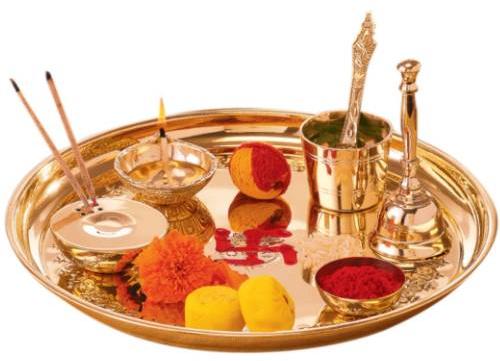 Brass Puja Thali, Color : Multicolor at Rs 1,484 / Set in Delhi