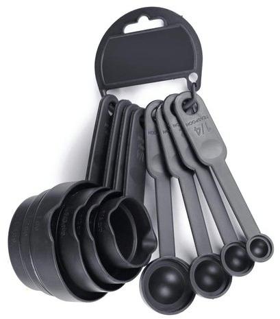 Kitchcut Plastic Measuring Spoon Set, Color : Black