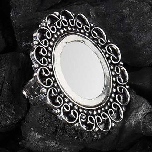 Polished Silver Mirror Ring, Gender : Female