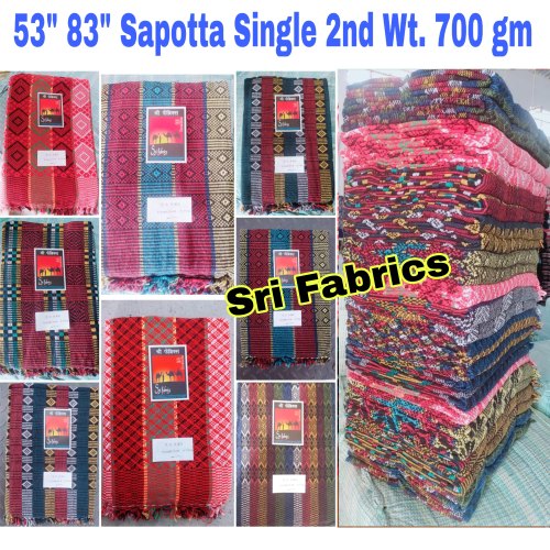 Sri Fabrics Printed Sapotta Cotton Bed Sheets, Size : 53x83 Inch