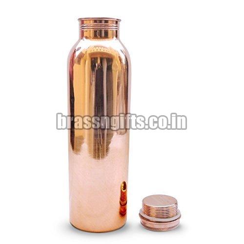  Plain Matt Finish Copper Bottle, Shape : Round