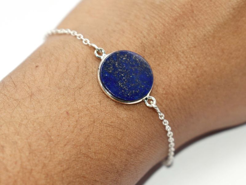 925 Sterling Silver Natural Lapis Lazuli Bracelet