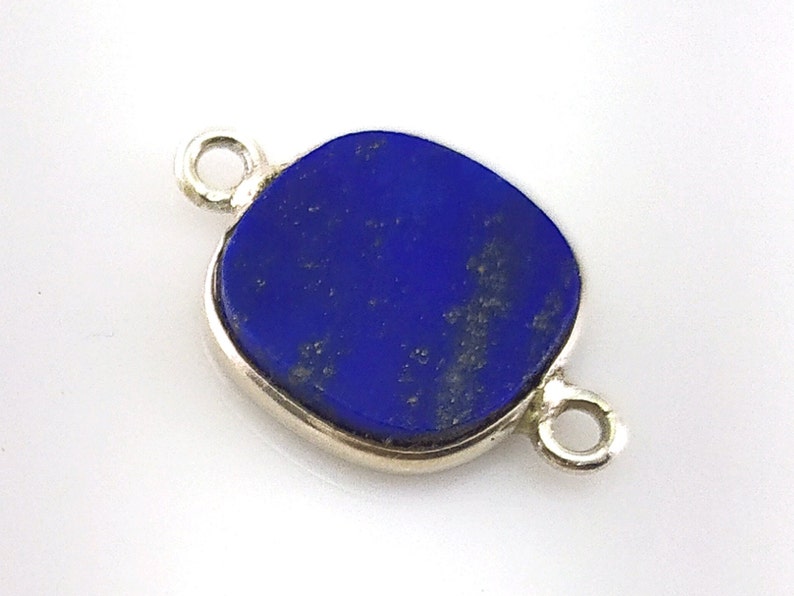 925 Sterling Silver Natural Lapis Lazuli Connector