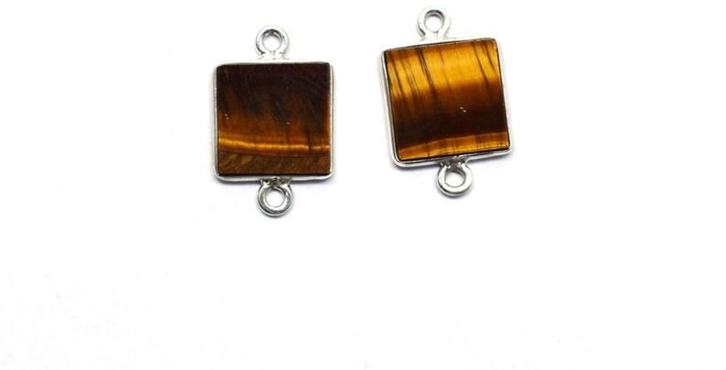 925 Sterling Silver Natural Tiger Eye Connector