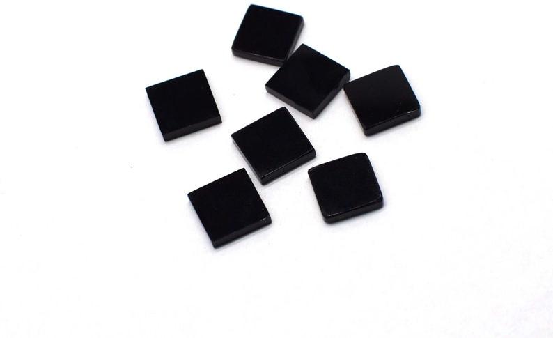 Natural Black Onyx Flat Gemstone, for Jewellery