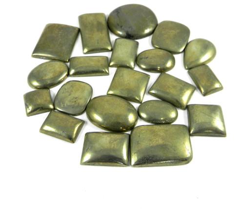 Natural Golden Pyrite Cabochon Gemstone, for Jewellery