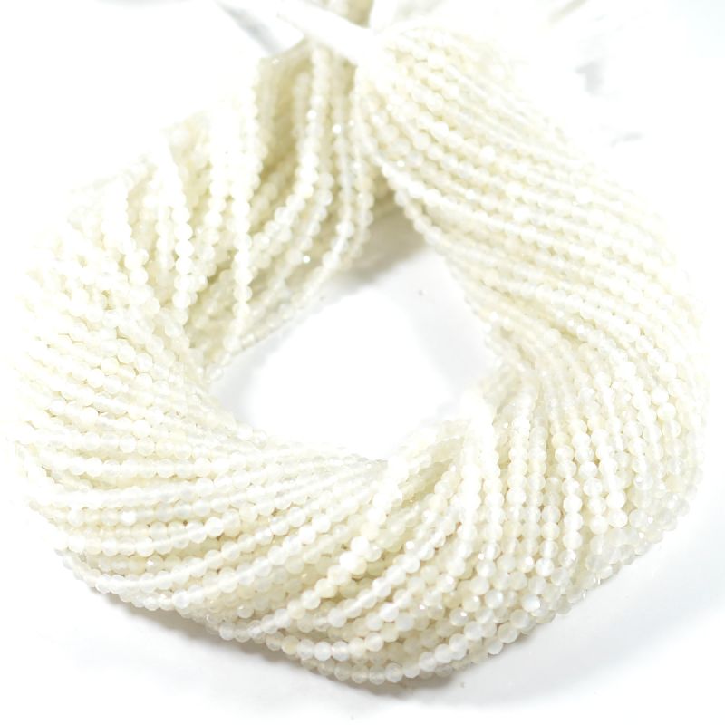 Natural Rainbow Moonstone Rondelle Bead Strand