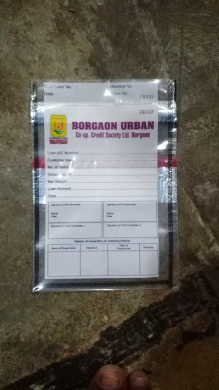 Borgaon Urban Gold Loan Envelopes, Size : Standard