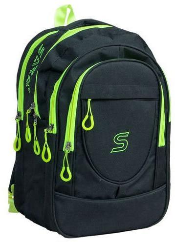 Polyester school bag, Color : Black green