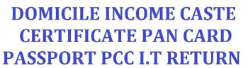 domicile income certificate pan card services