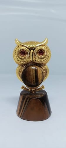 Ratna Sagar Polished Owl Tiger Eye Gemstone, for Jewellery, Size : 0-10mm, 10-20mm, 20-30mm, 30-40mm