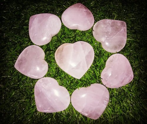 Rose Quartz Heart Shaped Gemstone, for Jewellery Use, Size : 0-10mm, 10-20mm, 20-30mm, 30-40mm