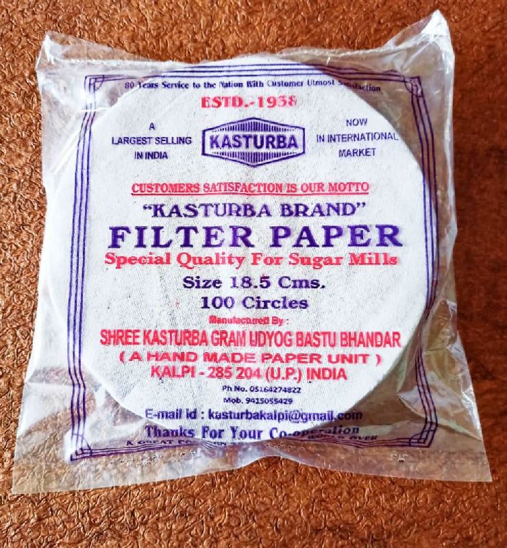 Plain Kasturba Filter Paper, Size : 18.5cm