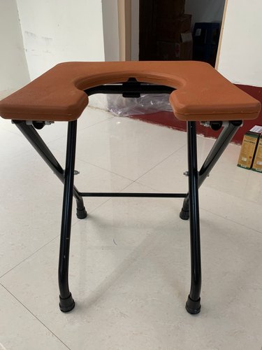 JEEV Foldable Commode Stool, Color : BROWN