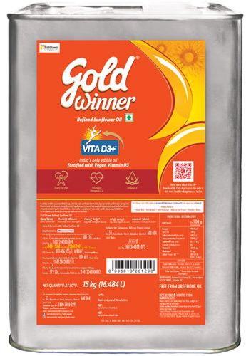 15 kg gold winner refined sunflower oil