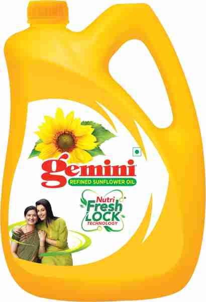 5 L Gemini Refined Sunflower Oil, Certification : FSSAI Certified