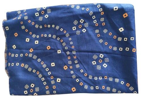 Blue Rayon Printed Fabric