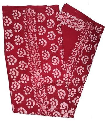 Stitched Red Printed Cotton Sarees, for Easy Wash, Dry Cleaning, Anti-Wrinkle, Shrink-Resistant, Occasion : Casual Wear