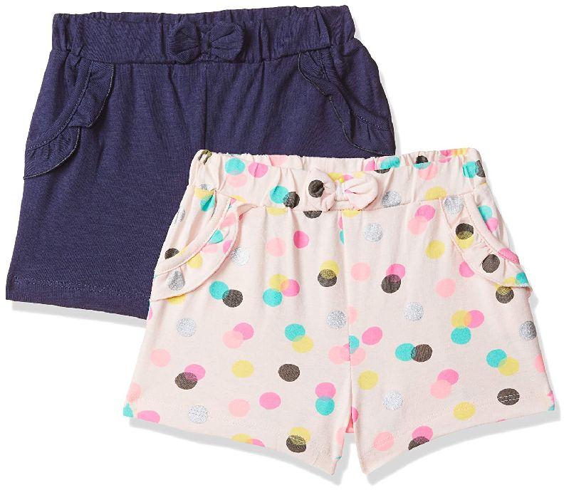 Printed Girls Cotton Shorts, Color : Multicolored