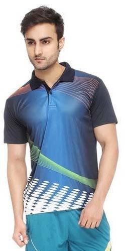 Half Sleeves Polyester Mens Sports T Shirts, Pattern : Printed