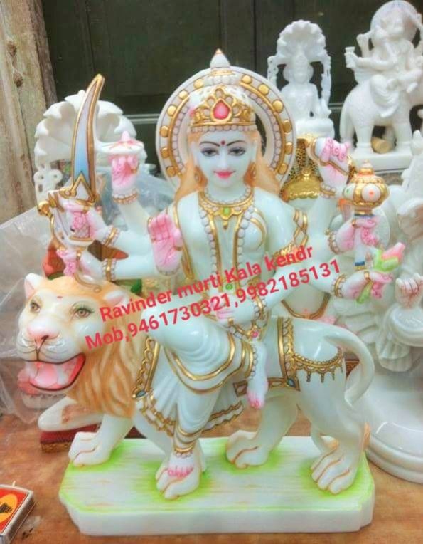 Handmade Marble Durga Statue