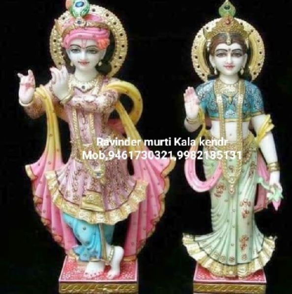 Marble Standing Radha Krishna Statue