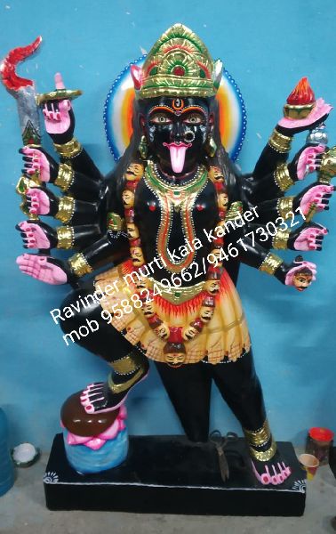 Multicolor Marble Kali Mata Statue, for Handmade