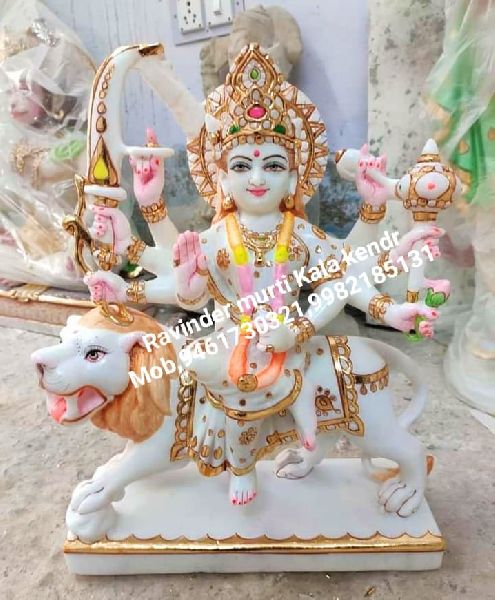 Polished Religious Marble Durga Statue, Size : 28 inch