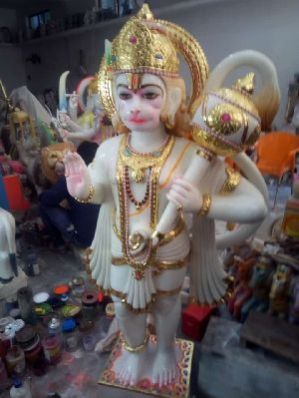 White Marble Hanuman Statue