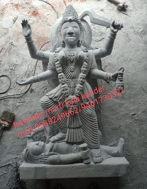 White Marble Kali Mata Statue, for Religious Purpose, Pattern : Carved