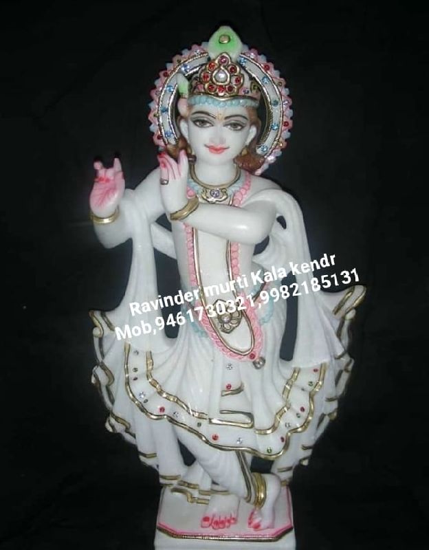 White Marble Krishna Statue