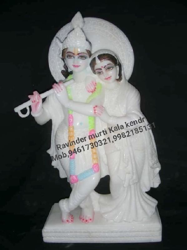 White Marble Radha Krishna Statue