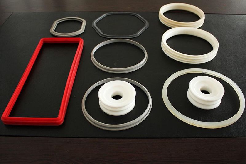 Polished Silicone Rubber Parts, Color : Black, Red