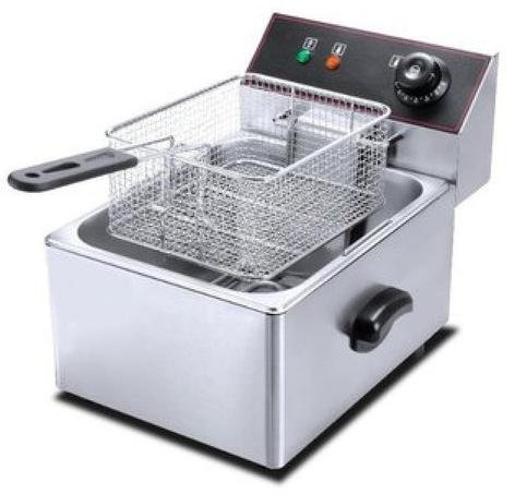 Stainless Steel Table Top Fryer, Color : Silver