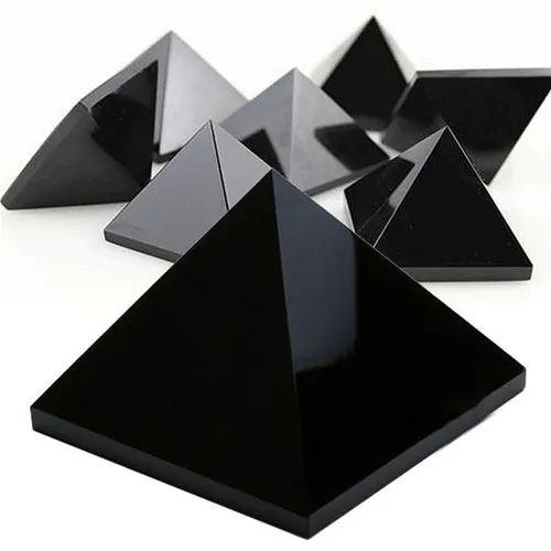 Stone Black Obsidian Pyramid