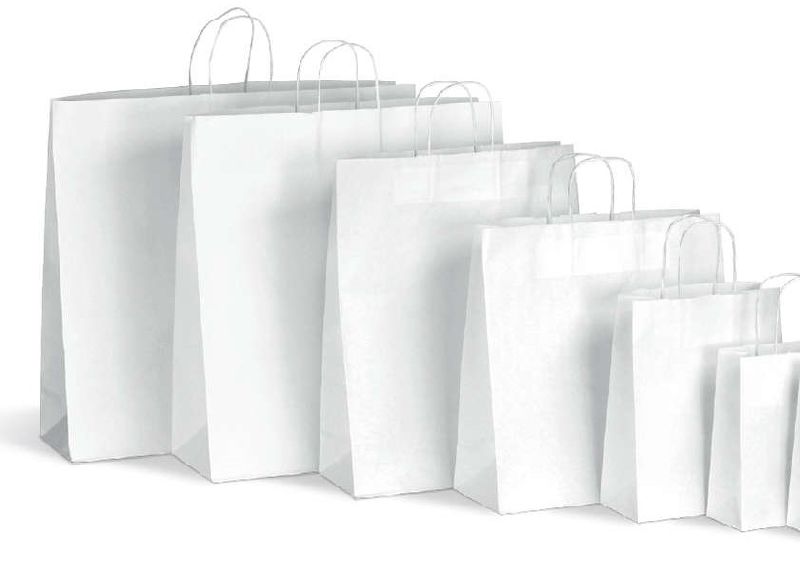 Plain White Kraft Paper Bags, Feature : Easy Folding, Easy To Carry