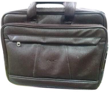 Plain leather laptop bag, Color : Brown