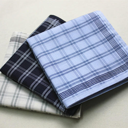 Plain Cotton Mens Handkerchief, Size : 10x10Inch, 12x12Inch