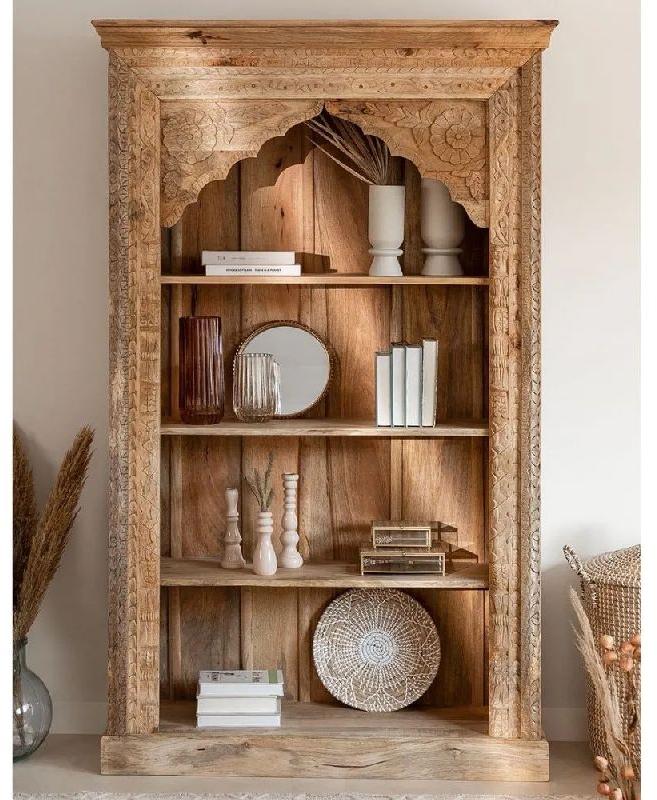 antique design solid wood bookshelf unit