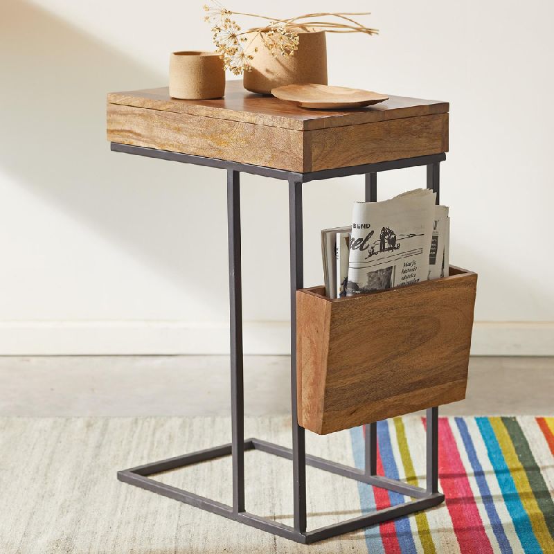 Solid wood Polished Landon Side Table, for Restaurant, Office, Hotel, Home, Specialities : Stylish