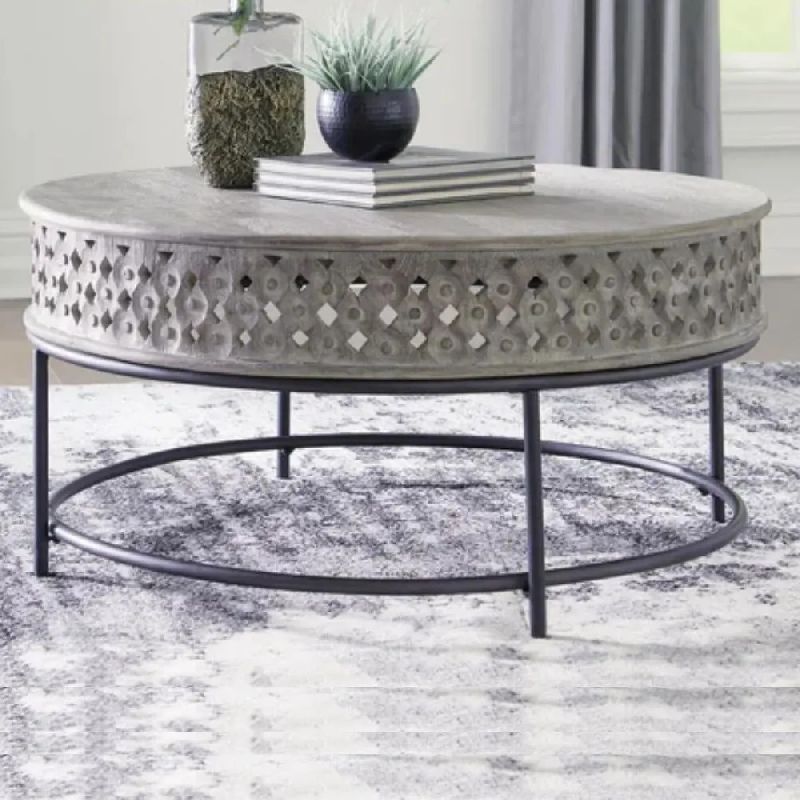 Solid Wood Round Coffee Table Perfect For Living Room