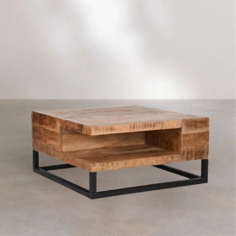 Stylish Wood Coffee Table In Natural Brown Tone
