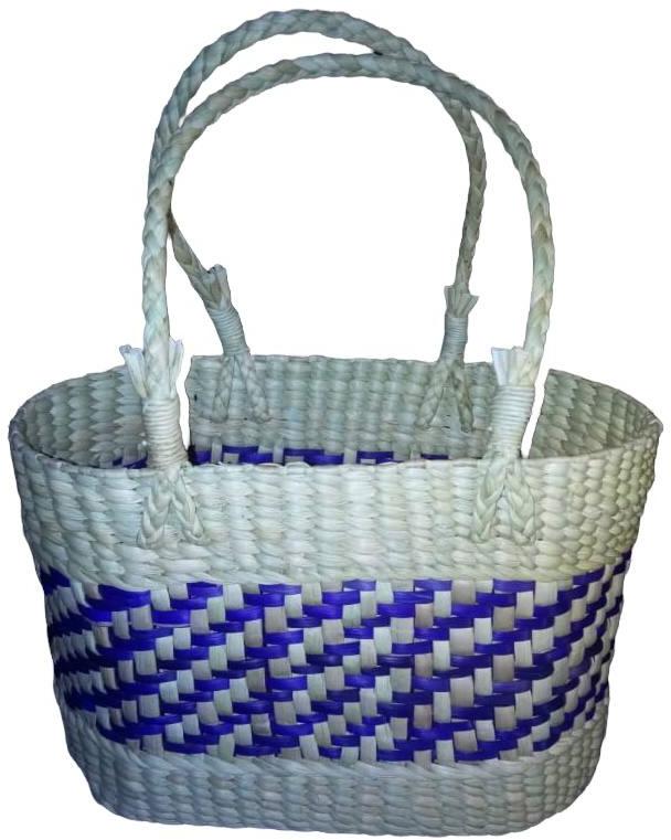 Straw Checked Basket