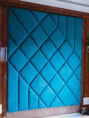 Square   Wooden Wall Mount Bed Headboard, Color : Brown Blue