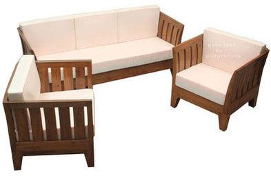 Rectangular Wooden Sofa Set, Color : Brown