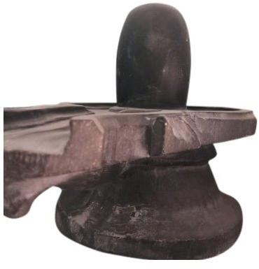 Polished Black Marble Shivling Statue, for Dust Resistance, Shiny, Size : 12 Inch