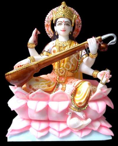 Polished Marble Bahucharaji Statue, for Worship, Size : 12 Inch