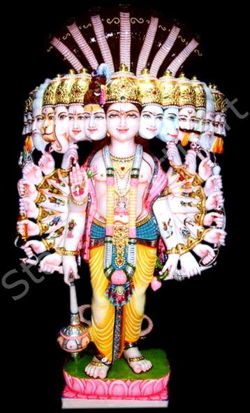 Marble Dattatreya Statue, for Worship, Temple, Pattern : Printed, Carved