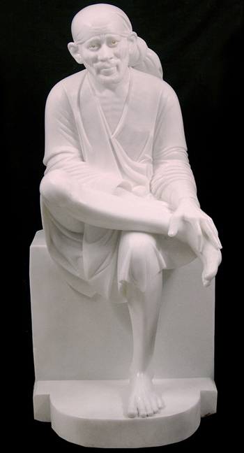 Marble Shirdi Sai baba Statue, for Worship, Temple, Pattern : Plain